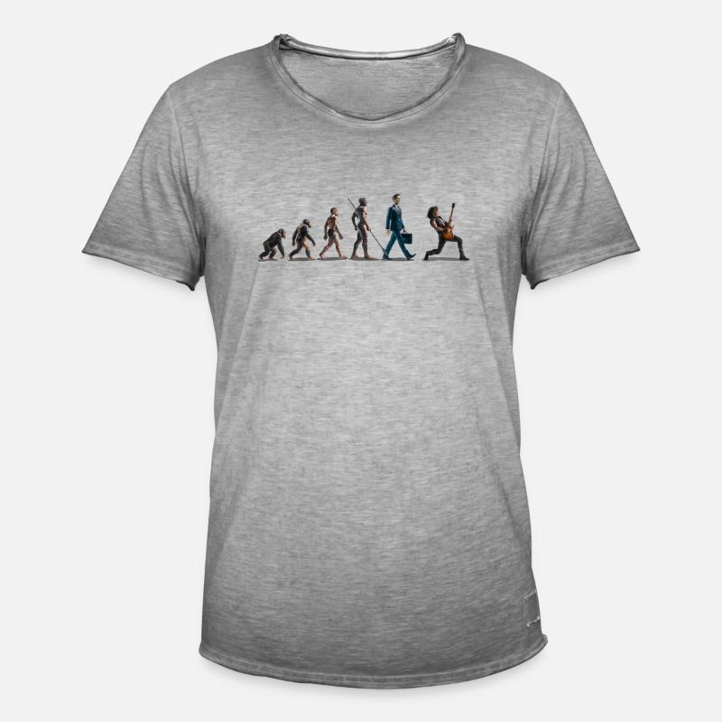 Evolution Guitar Player - Männer Vintage T-Shirt - Vintage Grau