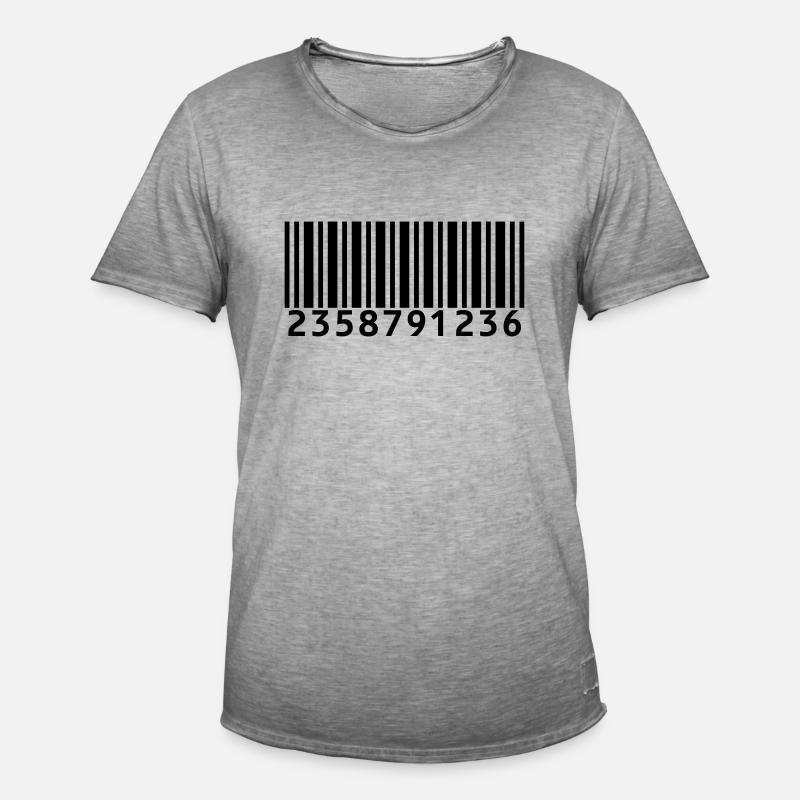 Print EAN Code - Männer Vintage T-Shirt - Vintage Grau