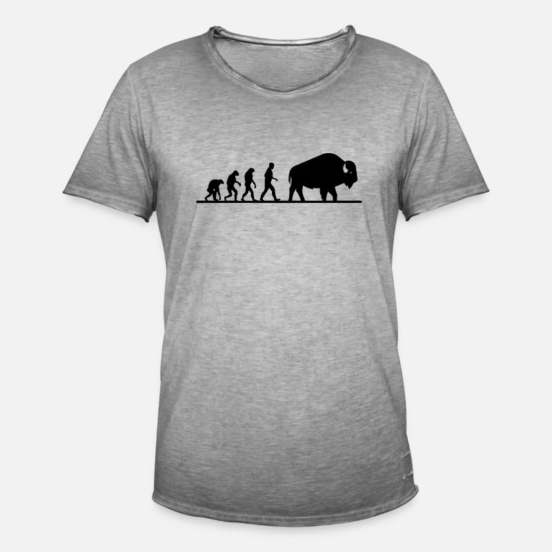 büffel evolution - Männer Vintage T-Shirt - Vintage Grau