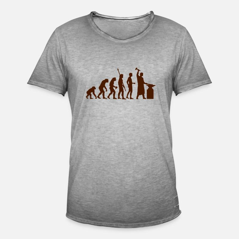 evolution_schmied_b - Männer Vintage T-Shirt - Vintage Grau