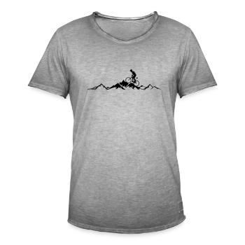 Sport Mountainbiker Berge - Männer Vintage T-Shirt - Vintage Grau - Vorne