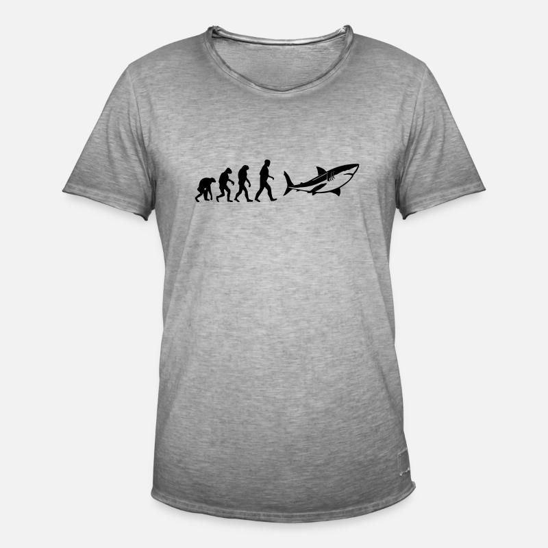 Shark Evolution - Men's Vintage T-Shirt - vintage grey