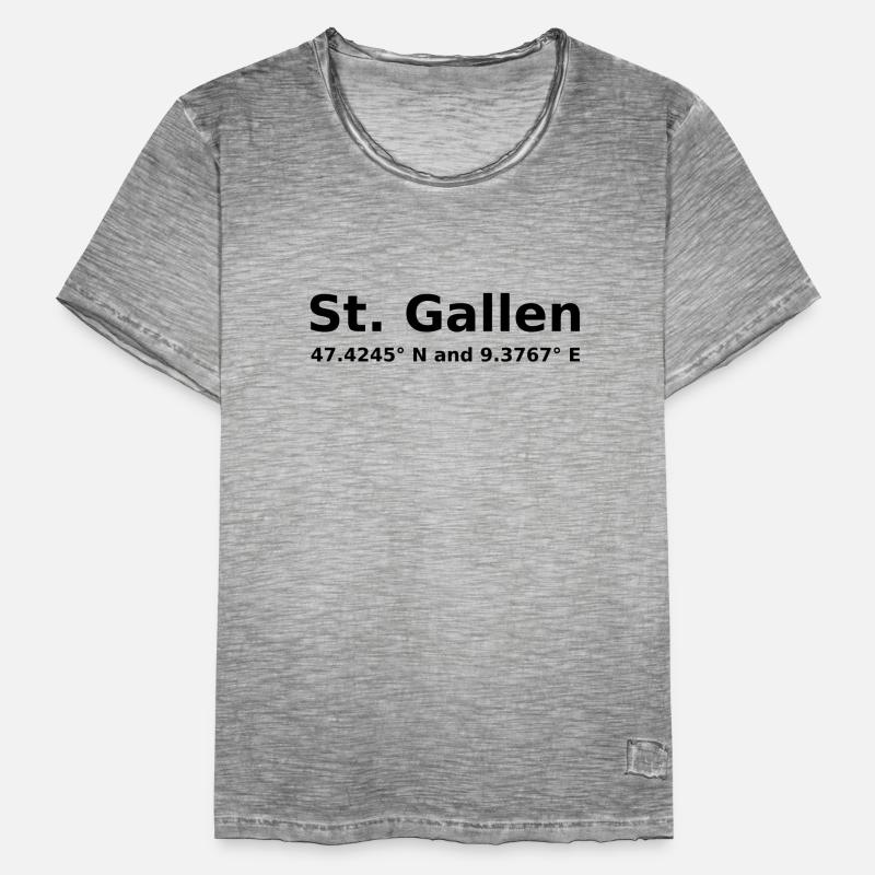 St. Gallen - with geo coordinates horizontal Men's Vintage T-Shirt