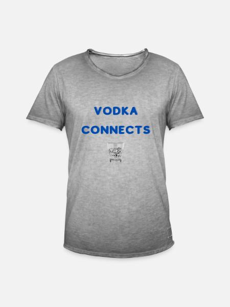 vodka conncects - Männer Vintage T-Shirt - Vintage Grau