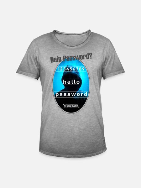Password Kapuze grau - Männer Vintage T-Shirt - Vintage Grau