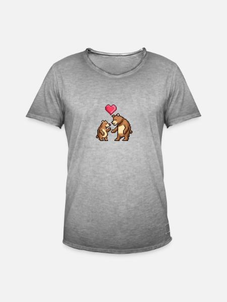 Die Bären-Saga - LIEBEN - Männer Vintage T-Shirt - Vintage Grau