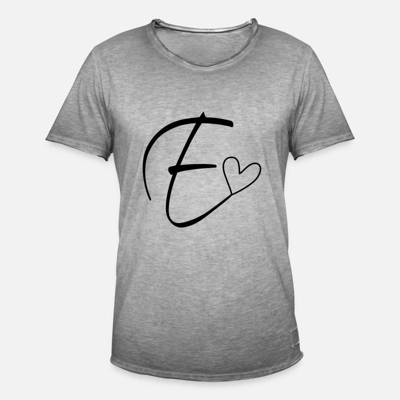 Buchstabe E Buchstabe-E Kalligrafie - Männer Vintage T-Shirt - Vintage Grau