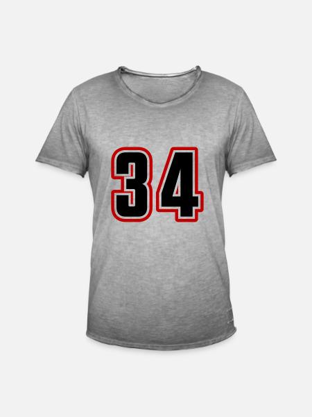 34 number symbol - Men's Vintage T-Shirt - vintage grey