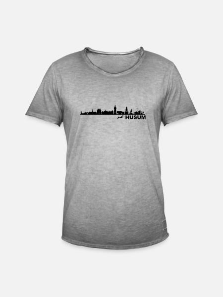 Skyline - Küste Husum - Männer Vintage T-Shirt - Vintage Grau