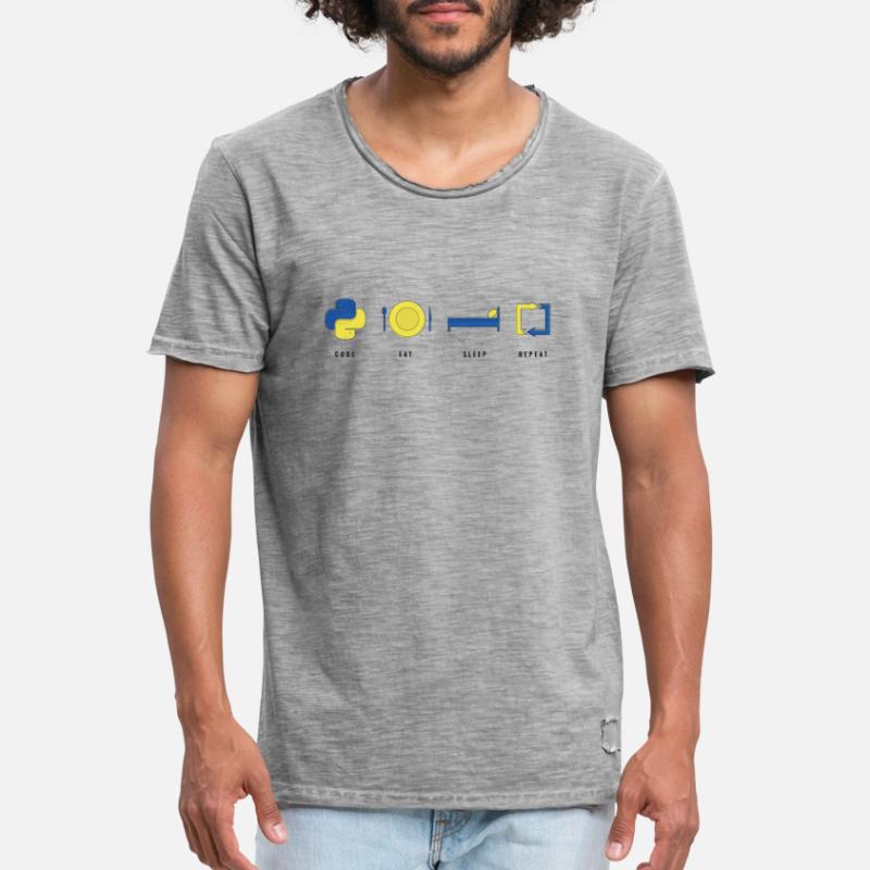 CODER PYTHON LIFE Männer Vintage T-Shirt
