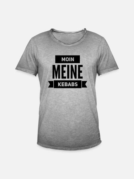 Moin meine Kebabs - Männer Vintage T-Shirt - Vintage Grau
