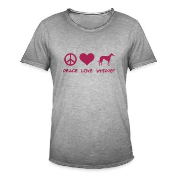 Whippet - Männer Vintage T-Shirt - Vintage Grau - Vorne - Jose (178cm)