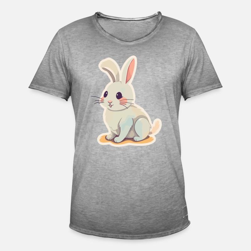 Rabbit Bunny Comic Kunst - Männer Vintage T-Shirt - Vintage Grau