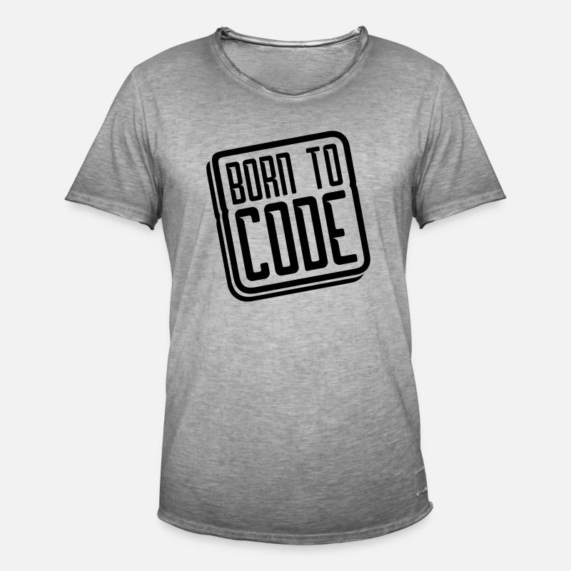 logo born to code - Männer Vintage T-Shirt - Vintage Grau