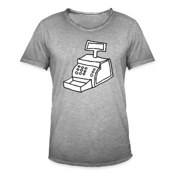 Caisse enregistreuse - T-shirt vintage Homme - vintage gris - Devant - Jose (178cm)