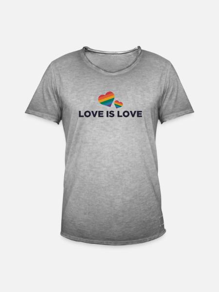 Liebe ist Liebe - Männer Vintage T-Shirt - Vintage Grau