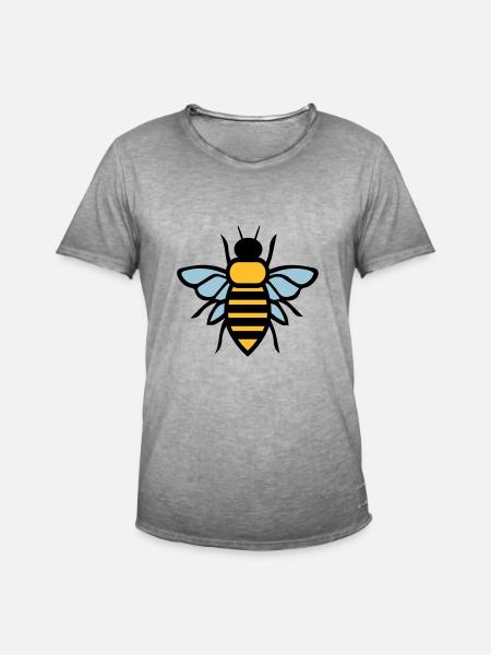 Biene - Männer Vintage T-Shirt - Vintage Grau