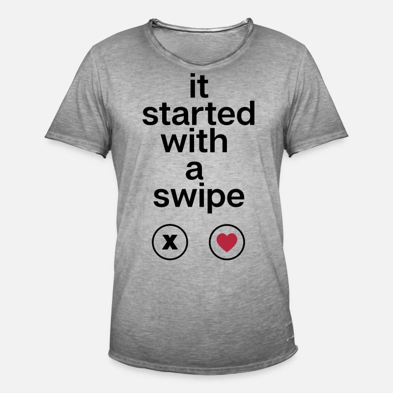 it started with a swipe - Männer Vintage T-Shirt - Vintage Grau
