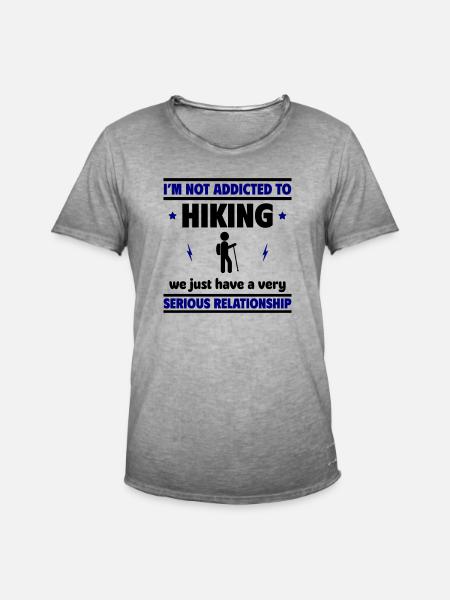 I'm not addicted to hiking - Men's Vintage T-Shirt - vintage grey