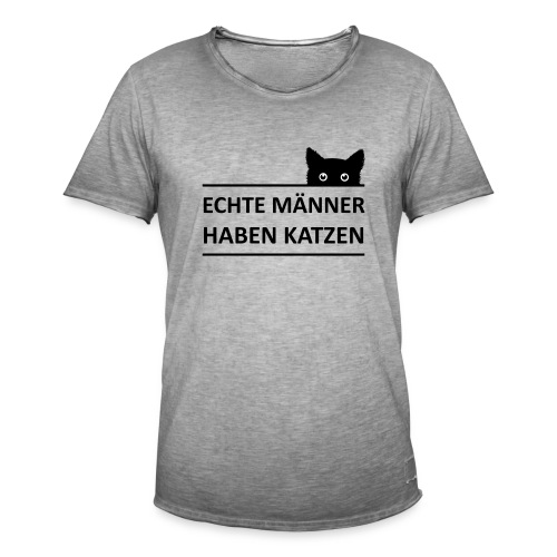 Vorschau: Echte Männer haben Katzen - Männer Vintage T-Shirt