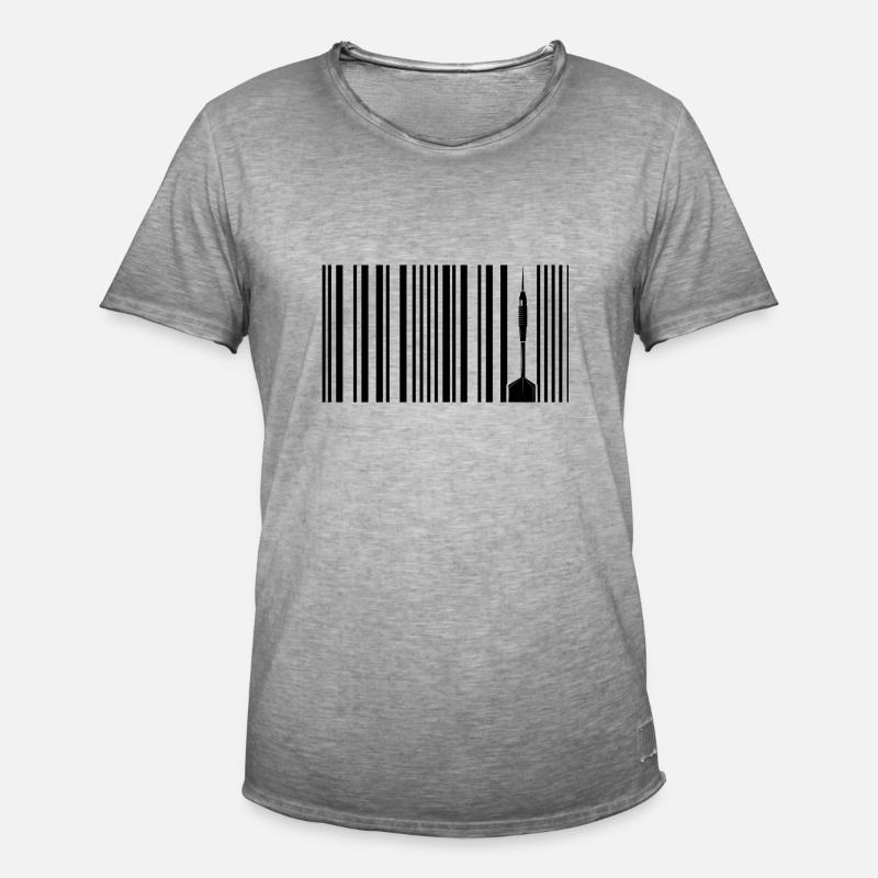 dart dartspieler darten "dart-barcode-dartcode" - Männer Vintage T-Shirt - Vintage Grau