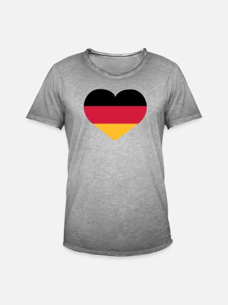 Deutschland Herz | Herz | Heart - Men's Vintage T-Shirt - vintage grey