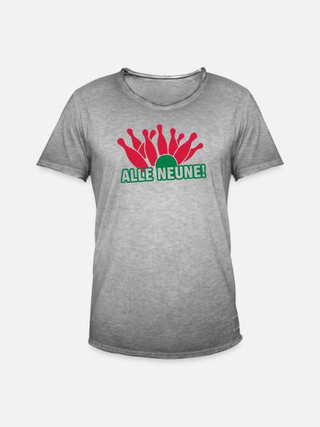 Bowling - all nine! Cone - Men's Vintage T-Shirt - vintage grey