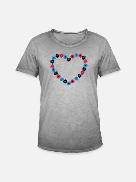Heart of flowers - Men's Vintage T-Shirt - vintage grey