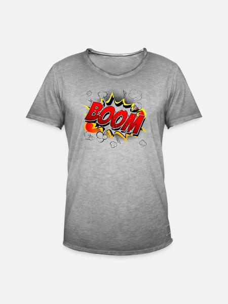 Boom Comic Graphic - Men's Vintage T-Shirt - vintage grey