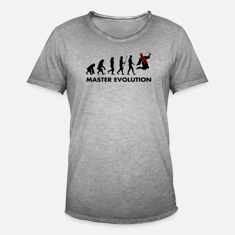 Master evolution exam passed school graduation - Men's Vintage T-Shirt - vintage grey