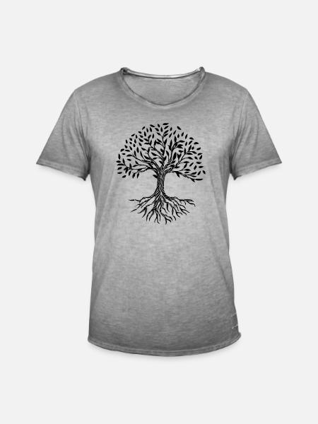 tree - Men's Vintage T-Shirt - vintage grey