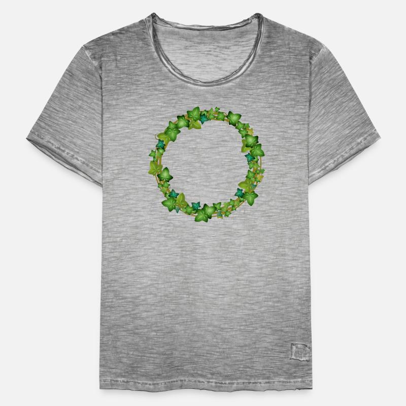 dekorativer Efeu Kranz oder Efeu Rahmen Männer Vintage T-Shirt