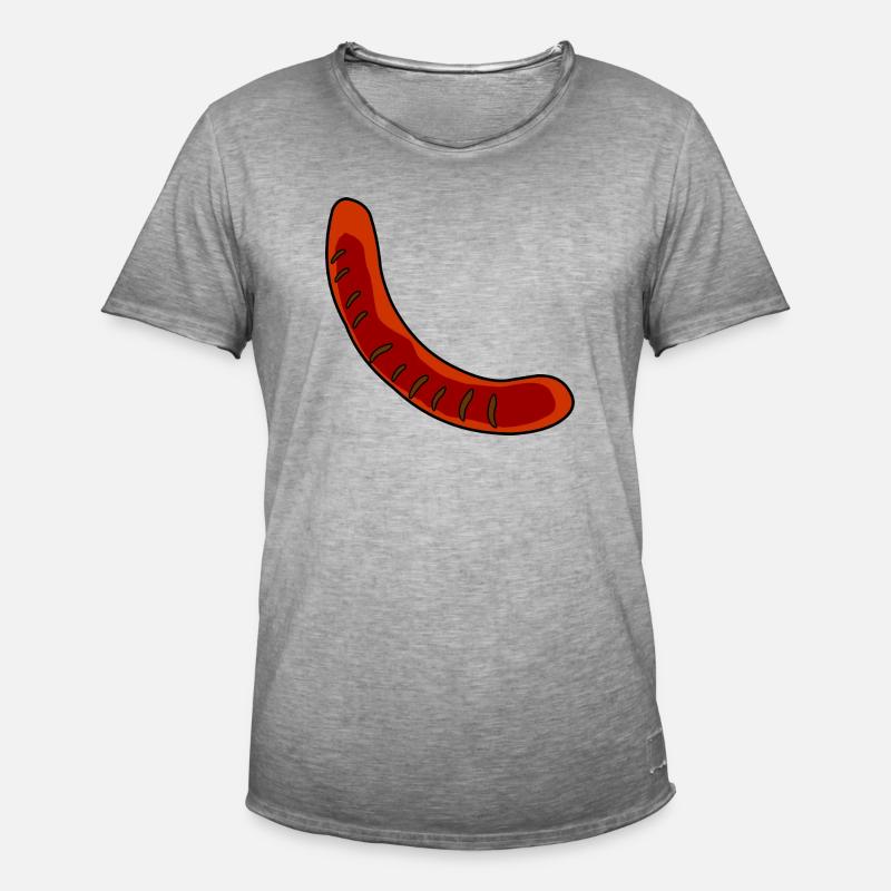 Wurst oder Bratwurst - Männer Vintage T-Shirt - Vintage Grau