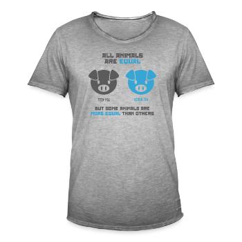 Futterschwein, Eichelschwein - Männer Vintage T-Shirt - Vintage Grau - Vorne