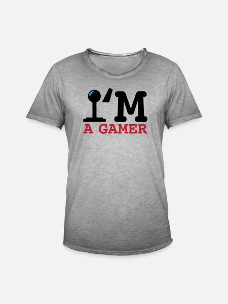 A Gamer Bold Typography - Men's Vintage T-Shirt - vintage grey