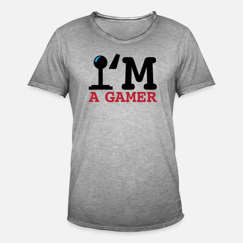 A Gamer Bold Typografie - Männer Vintage T-Shirt - Vintage Grau