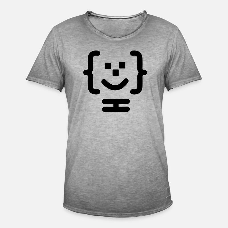 Code-Logo des Hauptprogrammierers - Männer Vintage T-Shirt - Vintage Grau