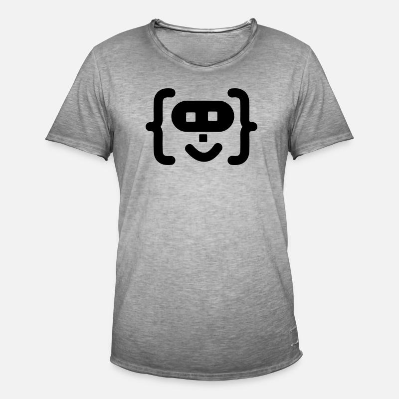 Hacker-Programmierer-Code-Logo - Männer Vintage T-Shirt - Vintage Grau