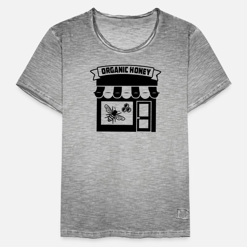 Bio-Honigladen oder msrkt mit Banner und t Männer Vintage T-Shirt