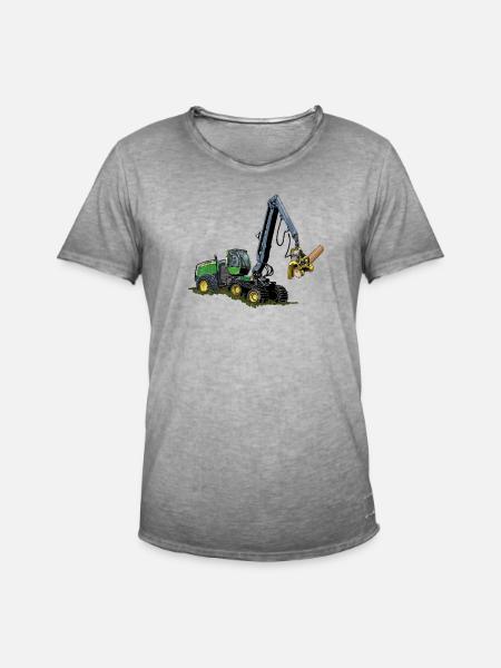 Moissonneuse-batteuse, Moissonneuse-batteuse - T-shirt vintage Homme - vintage gris