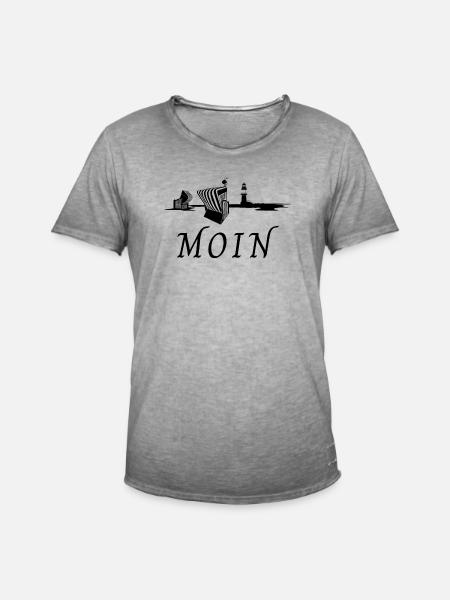 Moin - Männer Vintage T-Shirt - Vintage Grau