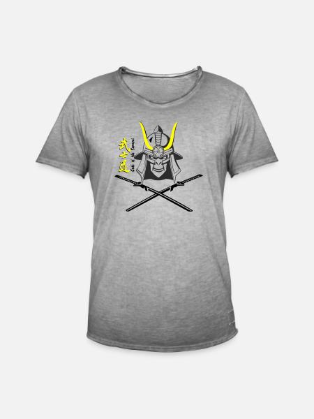 Samuraihelm Kabuto 5 - Männer Vintage T-Shirt - Vintage Grau