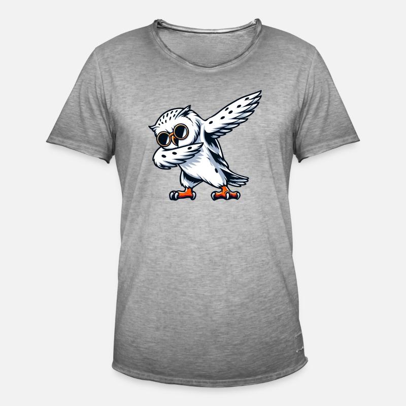 Coole Schneeeule Dabbing Pose - Männer Vintage T-Shirt - Vintage Grau