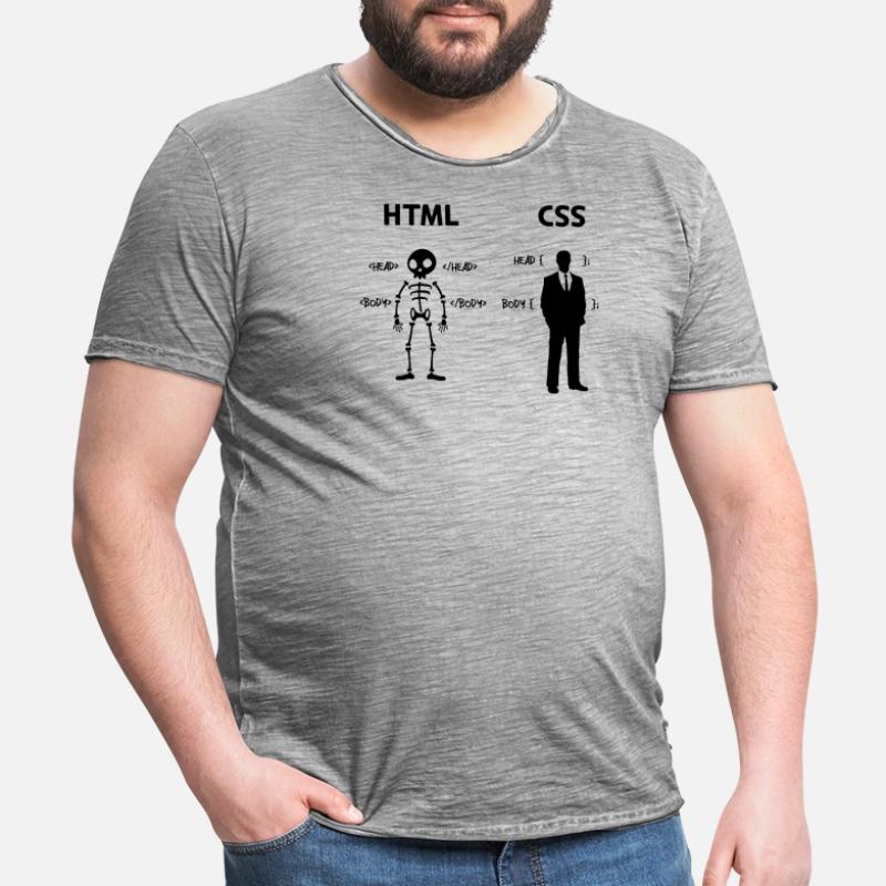 Developer Programmierer Coden Css Skripting Code Männer Vintage T-Shirt