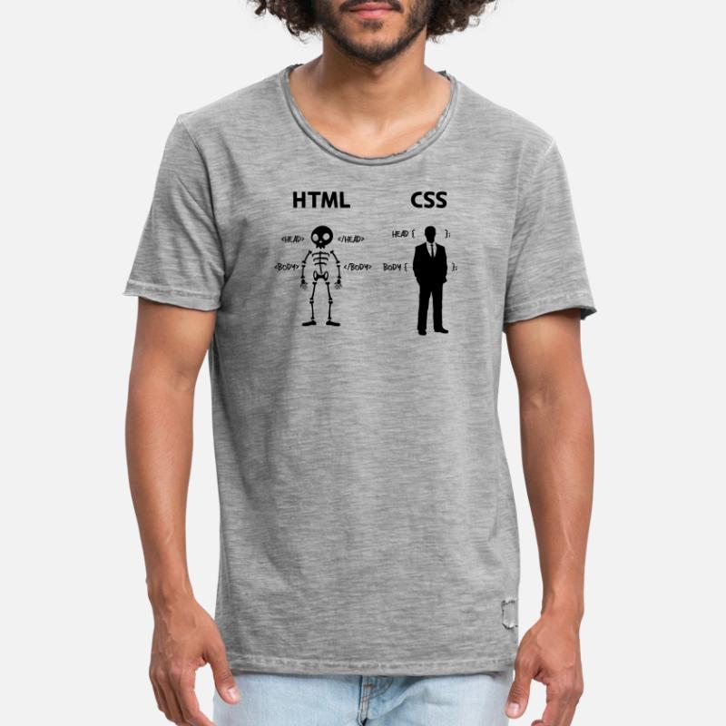 Developer Programmierer Coden Css Skripting Code Männer Vintage T-Shirt