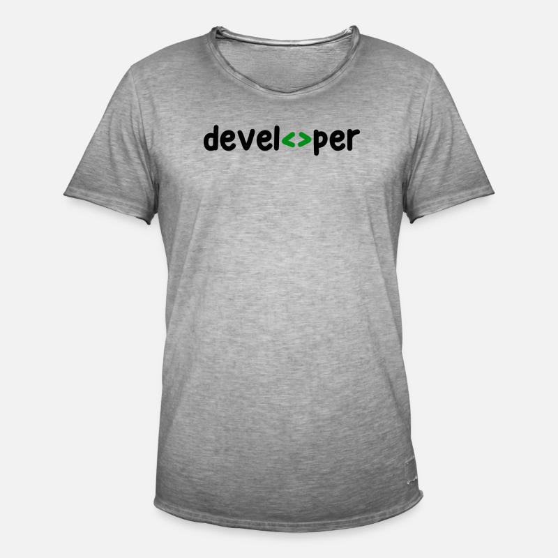 Developer Spruch Coden Softwareentwickler Nerd - Männer Vintage T-Shirt - Vintage Grau
