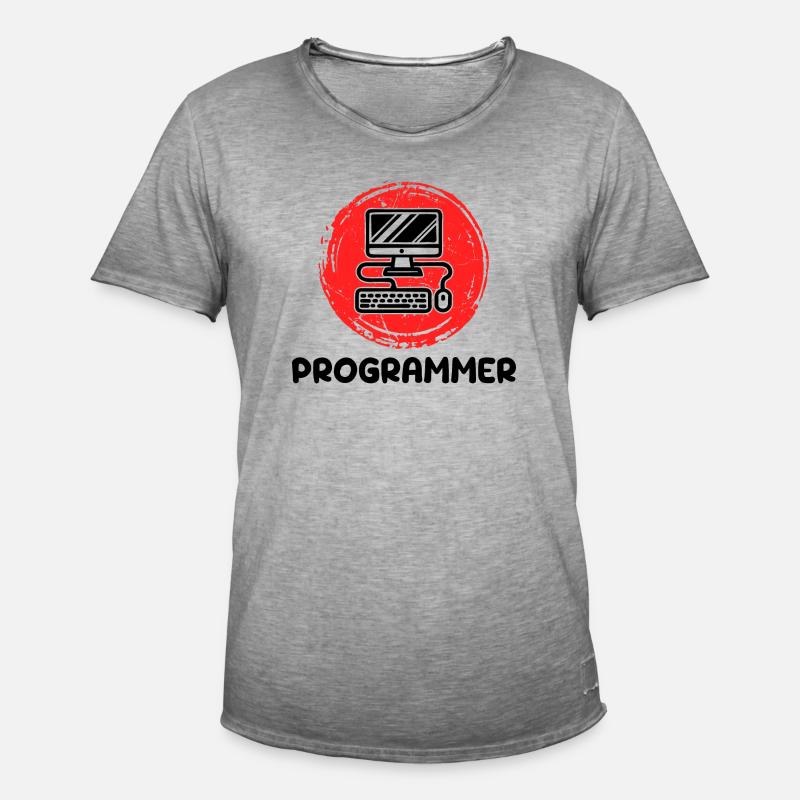 Computer Developer Programmer Code Scripting - Men's Vintage T-Shirt - vintage grey