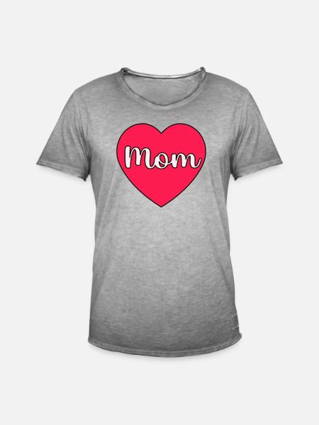 Mom Heart - Men's Vintage T-Shirt - vintage grey
