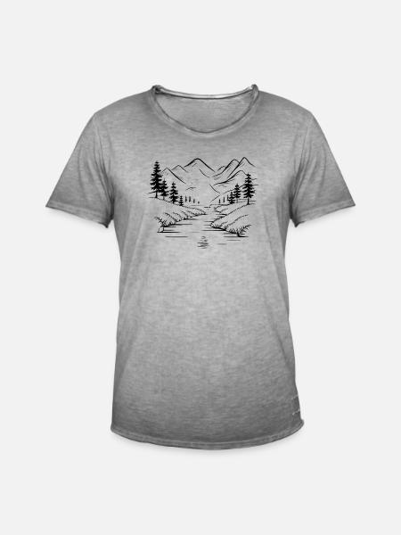 Mountains - Men's Vintage T-Shirt - vintage grey