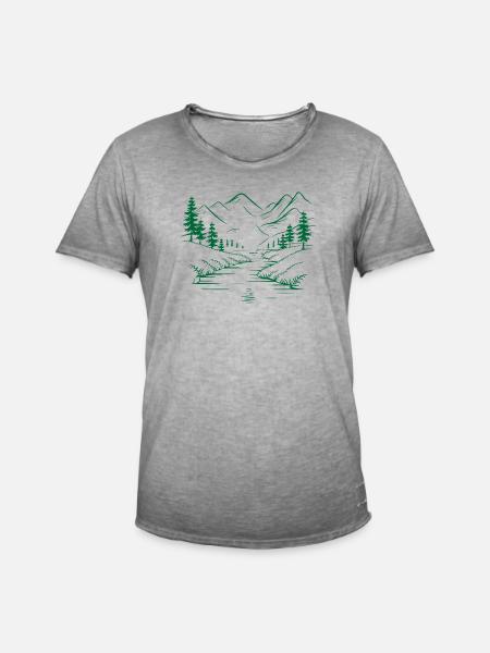Mountains - Men's Vintage T-Shirt - vintage grey